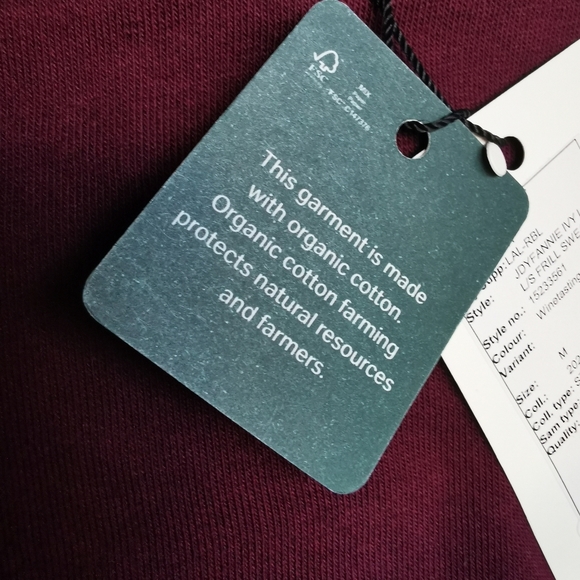 NWT VERO MODA ruffled *organic cotton* sweatshirt - Picture 3 of 4